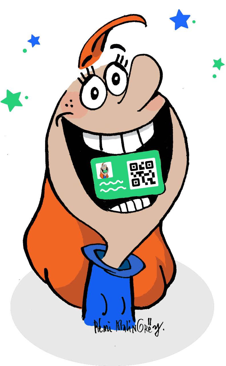 Illustration fille souriante avec carte 